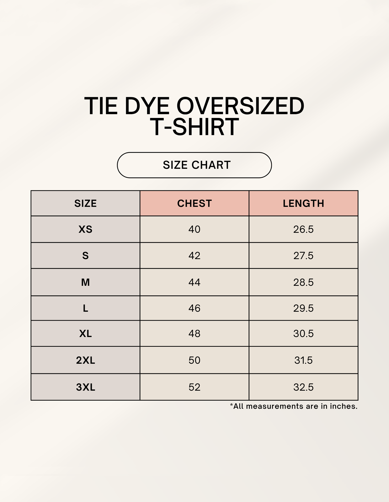 size chart